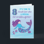 Granddaughter 8th Birthday Sparkly Look Mermaid Card<br><div class="desc">Birthdays are fun days and this fun card with a fun inside message will surely make your granddaughter’s 8th birthday more fun. So why not order a copy now for you to give her once her special day is celebrated. The mermaid on the cover is here to help you send...</div>