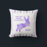 Granddaughter 9th Birthday Purple Cute Hoppy Bunny Cushion<br><div class="desc">Featuring a hopping purple bunny with floral pattern and illustrated in watercolor,  this cute throw pillow would surely be a memorable gift for your granddaughter for her upcoming 9th birthday. Personalize it with her name and your blessing to make this a unique gift!</div>