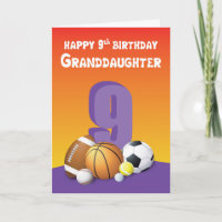 Granddaughter 9th Birthday Sports Balls