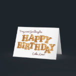 Granddaughter, a Birthday card for a cookie lover<br><div class="desc">A fun birthday card for the one who loves cookies and the sweet things in life. Letters formed from cookies make the words Happy Birthday. Inside is a cookie with a bite from it and a funny verse.</div>