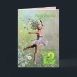 Granddaughter age 12, flower fairy birthday card<br><div class="desc">A beautiful ballerina flower fairy dancing on a birthday card for a Granddaughter .</div>