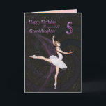 Granddaughter age 5, a ballerina birthday card<br><div class="desc">A beautiful ballerina dancing on a birthday card for a Granddaughter</div>