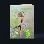 Granddaughter age 6, flower fairy birthday card<br><div class="desc">A beautiful ballerina flower fairy dancing on a birthday card for a Granddaughter.</div>