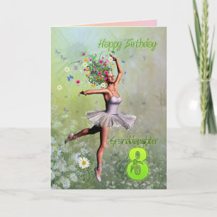 Granddaughter age 8, flower fairy birthday card