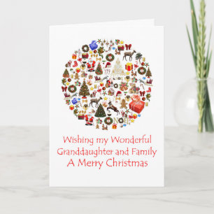 Granddaughter and Family Circle of Christmas Holiday Card