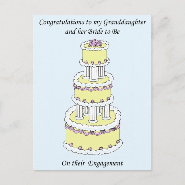 Granddaughter and Her Bride Engagement Postcard (Front)