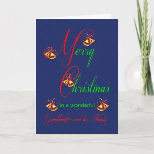 Granddaughter and her Family Christmas Bells Holiday Card