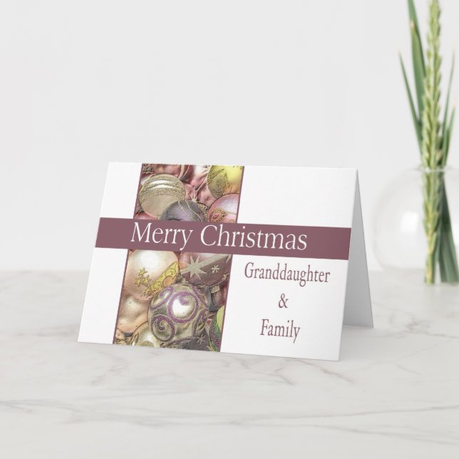 Granddaughter and her Family Merry Christmas card (Front)