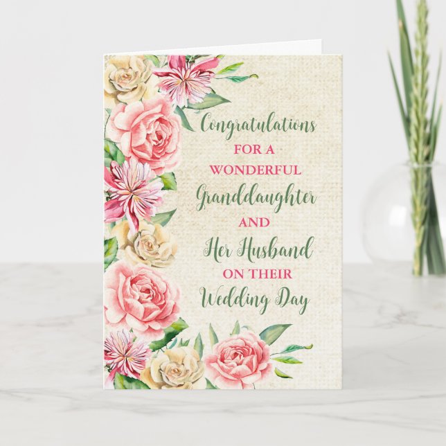 Granddaughter and Her Husband Congratulations Card (Front)