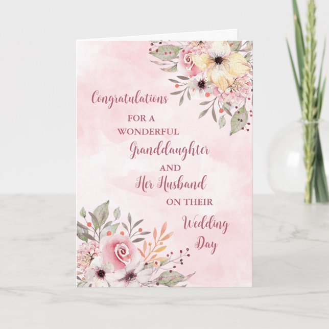 Granddaughter and Her Husband Congratulations Card (Front)