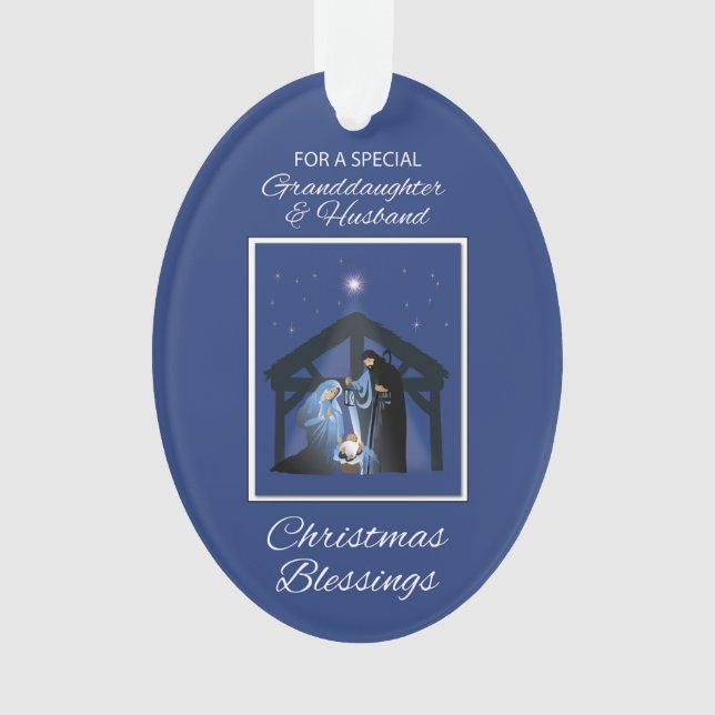 Granddaughter and Husband Christmas Blessings Ornament (Front)