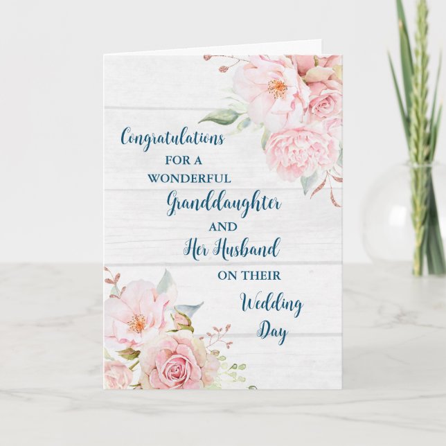 Granddaughter and Husband Congratulations Card (Front)