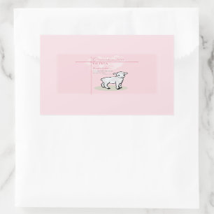 Granddaughter Baptism Pink Lamb Personalised Rectangular Sticker
