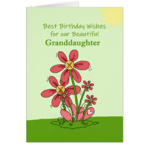 Granddaughter Best Birthday Wishes Flowers Grass