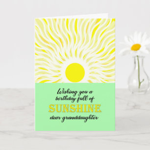 Granddaughter Birthday Bright Sunshine Card