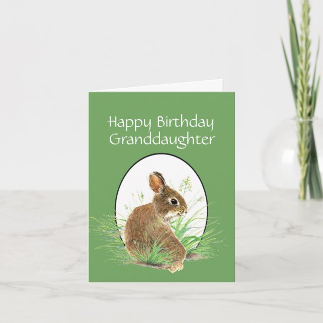 Granddaughter Birthday Bunny Love Grandma Grandpa Card (Front)