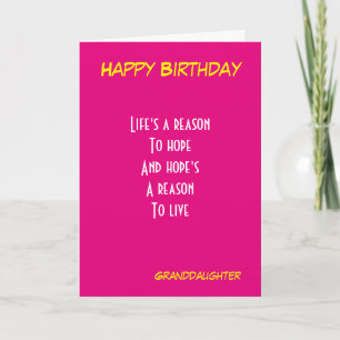 Granddaughter birthday card
