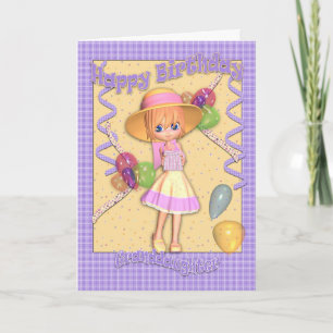 Granddaughter Birthday Card - Cute Little Girl