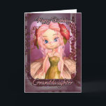 Granddaughter Birthday Card - Cute Pink Fairy<br><div class="desc">Granddaughter Birthday Card - Cute Pink Fairy</div>