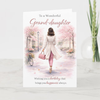 Granddaughter Birthday Card Elegant Floral Street