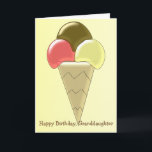 Granddaughter Birthday Card Ice Cream<br><div class="desc">Granddaughter birthday card ice cream design. You can customise this birthday card with any text then have it printed and sent to you or instantly download it. Should you require any help with customising then contact us through the message link on this page. Ice cream personalised granddaughter birthday card that...</div>