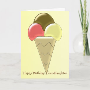 Granddaughter Birthday Card Ice Cream