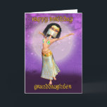 Granddaughter Birthday Card With Cute Dancer<br><div class="desc">Cute little dancer in pretty blending purples and glitter effect text</div>