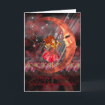 Granddaughter Birthday Card with Cute little fairy<br><div class="desc">Granddaughter Birthday Card with Cute little fairy moon and stars</div>