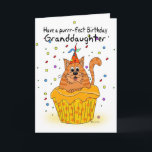 granddaughter birthday card with ginger cupcake ca<br><div class="desc">granddaughter birthday card with ginger cupcake cat</div>