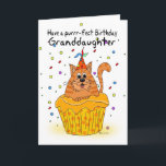 granddaughter birthday card with ginger cupcake ca<br><div class="desc">granddaughter birthday card with ginger cupcake cat</div>