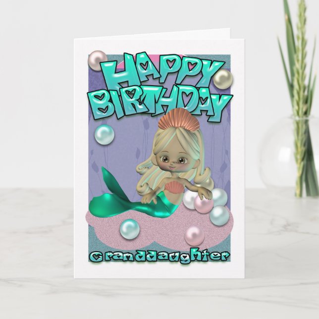 Granddaughter Birthday Card With Mermaid (Front)