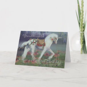 Granddaughter Birthday Card with Unicorn, Fantasy