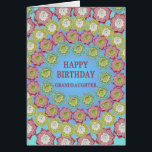 Granddaughter Birthday Crochet Flowers<br><div class="desc">A birthday card for a granddaughter. The perfect birthday card for a crochet or knitting enthusiast. Circles of lovely crochet flowers to show of the craft. Give this Happy Birthday greetings card to someone who loves to crochet.</div>