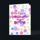 Granddaughter Birthday Customised Greeting Cards<br><div class="desc">Cute polka dot themed birthday cards for granddaughters. Your granddaughter  will love getting these customised greeting cards for her birthday. Edit the inside text to send your granddaughter an extra-special message she'll cherish forever.</div>