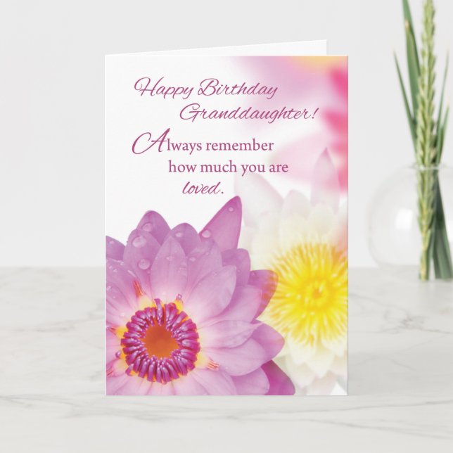 Granddaughter Birthday, Flowers, Religious Card (Front)