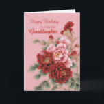 Granddaughter Birthday Peonies Card<br><div class="desc">A delightful illustration of pink and red peonies to wish your granddaughter a happy birthday. This card is full of love,  and elegant and classy at the same time.</div>