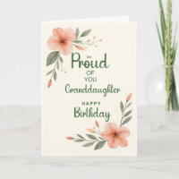 Granddaughter Birthday Proud of You Floral