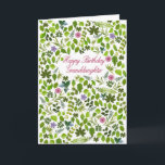 Granddaughter Birthday Scattered Leaves Card<br><div class="desc">A birthday card for your granddaughter. A lovely card to send birthday wishes. Say happy birthday with a card full of scattered leaves and flowers. An unusual card for a lovely lady.</div>
