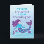 Granddaughter Birthday Sparkly Look Mermaid Card<br><div class="desc">Soon you dearest granddaughter is going to celebrate her special day. This card is her to make sure that you would be able to share with her a fun and colourful birthday greeting. Order your copy of this now to give her.</div>