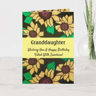 Granddaughter Birthday Sunshine Sunflowers Card