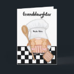 Granddaughter Birthday Whimsical Gnome Baker  Card<br><div class="desc">This birthday greeting card for your granddaughter is a whimsical masterpiece, capturing the essence of joy and culinary magic. Featuring an adorable gnome, your granddaughter is transported into a delightful world of baking and celebration. The card is a celebration of your granddaughter's birthday, and the whimsical gnome symbolises the happiness...</div>