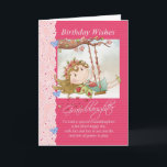 granddaughter birthday wishes greeting card<br><div class="desc">granddaughter birthday wishes greeting card with cute fairy on swing</div>