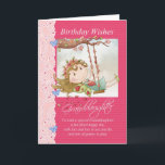 granddaughter birthday wishes greeting card<br><div class="desc">granddaughter birthday wishes greeting card with cute fairy on swing</div>