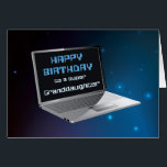 Granddaughter Birthday with Computer<br><div class="desc">It is your granddaughter’s birthday,  and this card is great to send her. Wish her a happy birthday,  as the card uses computer internet words of uploading and downloading a good time.</div>