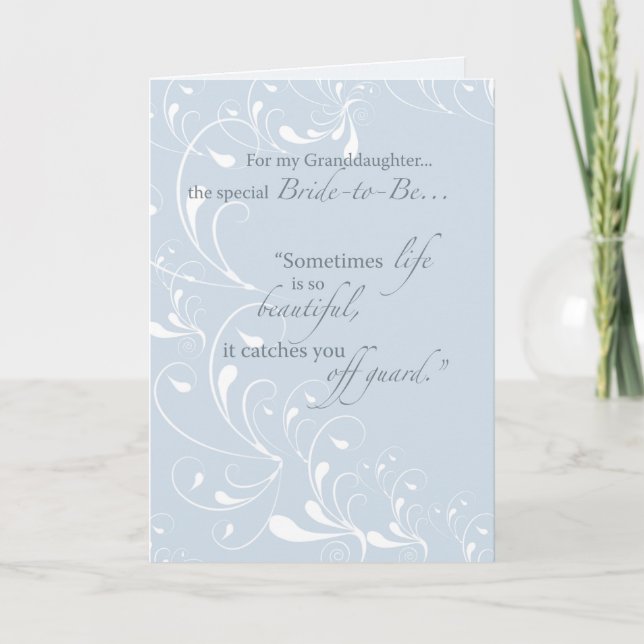 Granddaughter Bridal Shower Congratulations Light Card (Front)