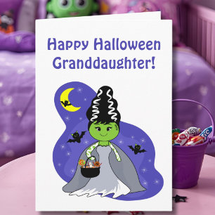 Granddaughter Bride of Frankenstein Halloween Card