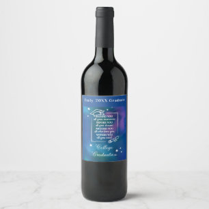 Granddaughter College Graduation Quote Watercolor Wine Label