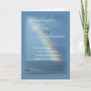 Granddaughter, Confirmation Rainbow Congratulation Card