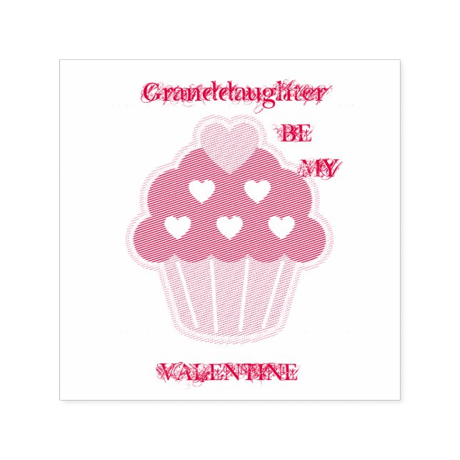 Granddaughter Cupcake Valentine Rubber Stamp (Design)