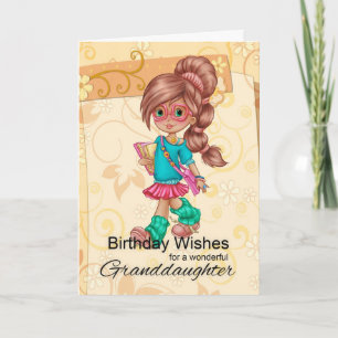 Granddaughter Cute And Trendy Birthday Greetings Card